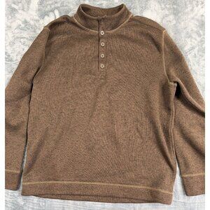 Weatherproof Vintage Quarter-Button Mens Pullover Sweater Brown Size XL